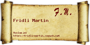 Fridli Martin névjegykártya